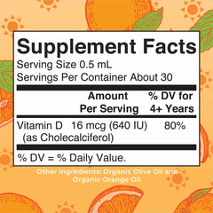 Organic Kids Vitamin D3 Liquid Drops