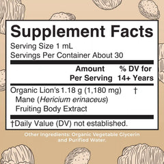Organic Lion’s Mane Liquid Drops