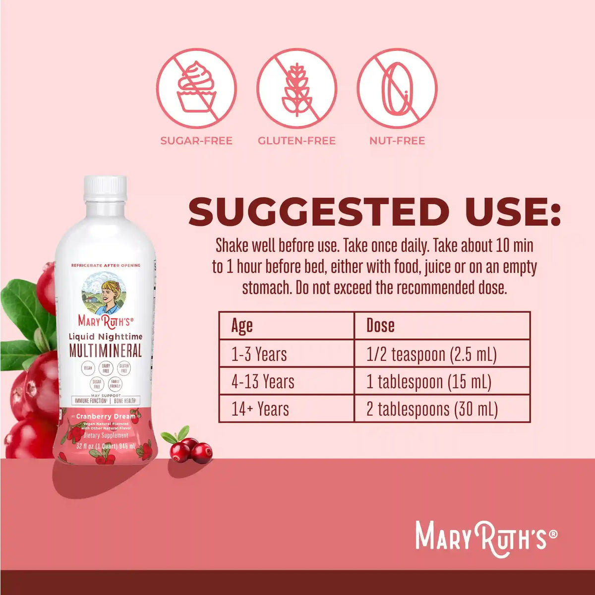 Liquid Nighttime Multimineral (Cranberry)