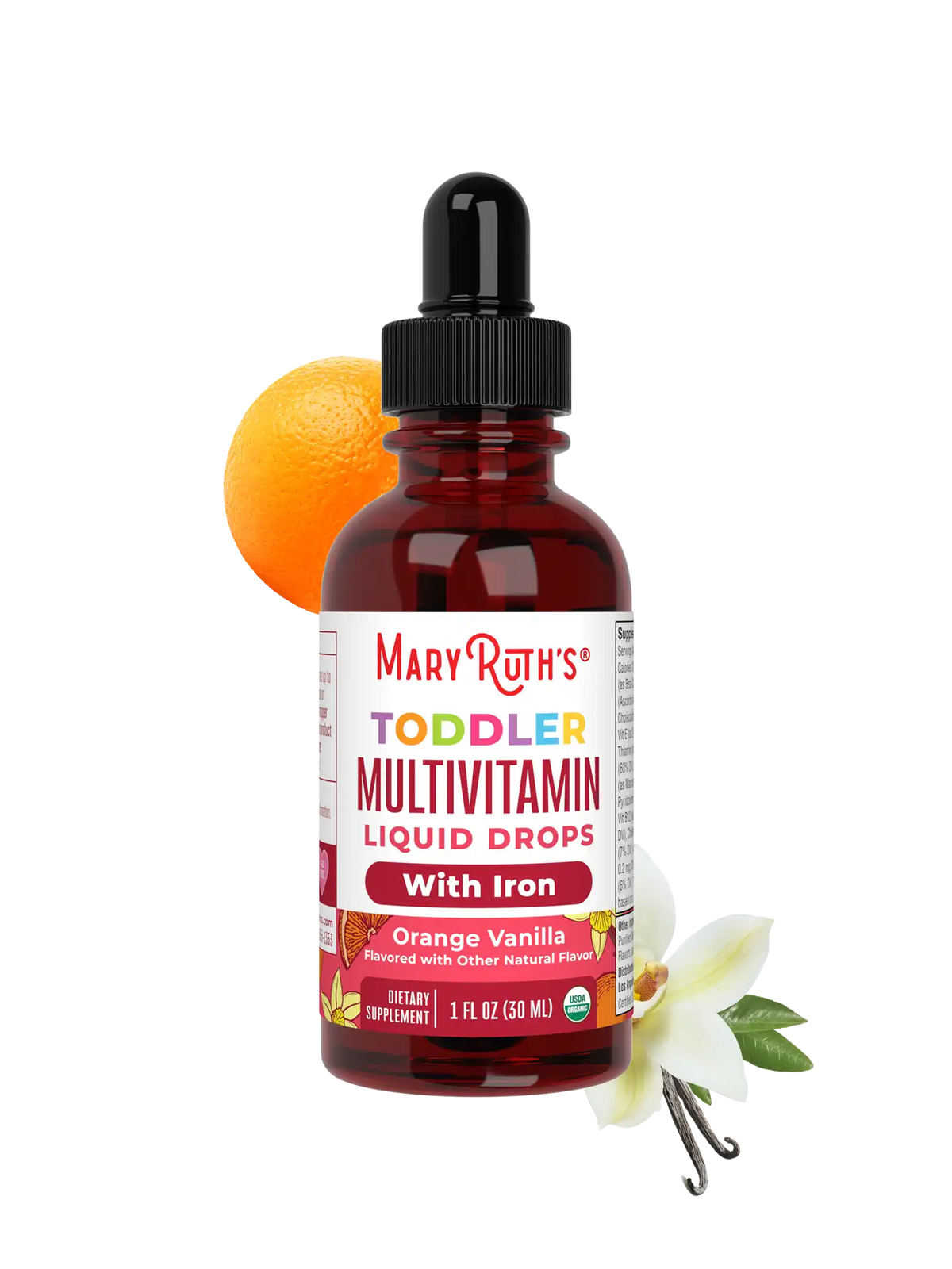 Organic Toddler Multivitamin Liquid Drops With Iron