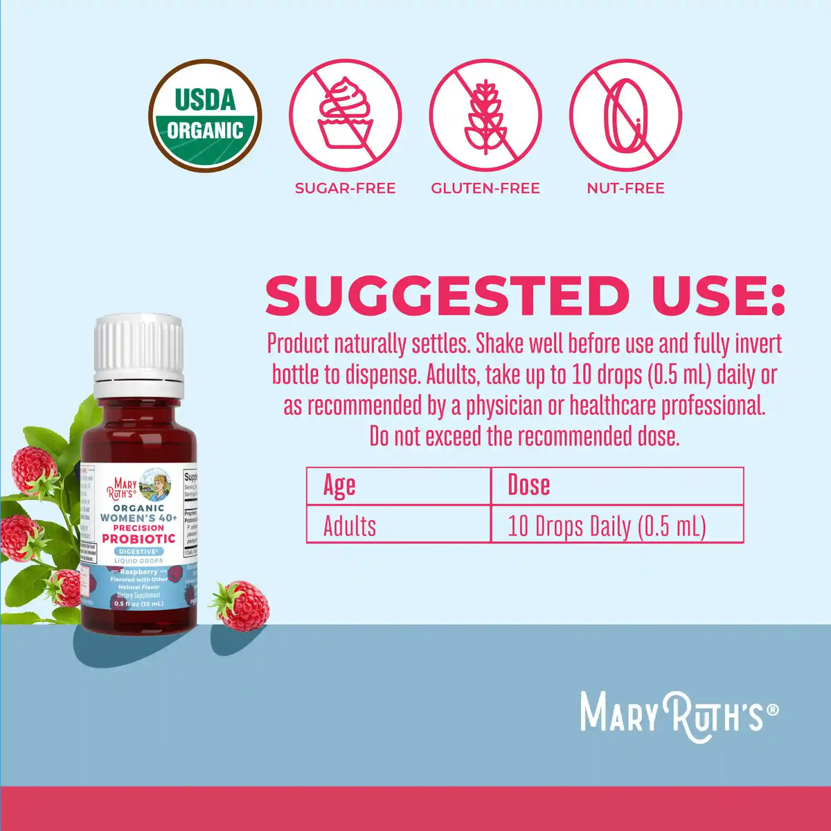 Organic Women's 40+ Precision Probiotic Digestive Liquid Drops