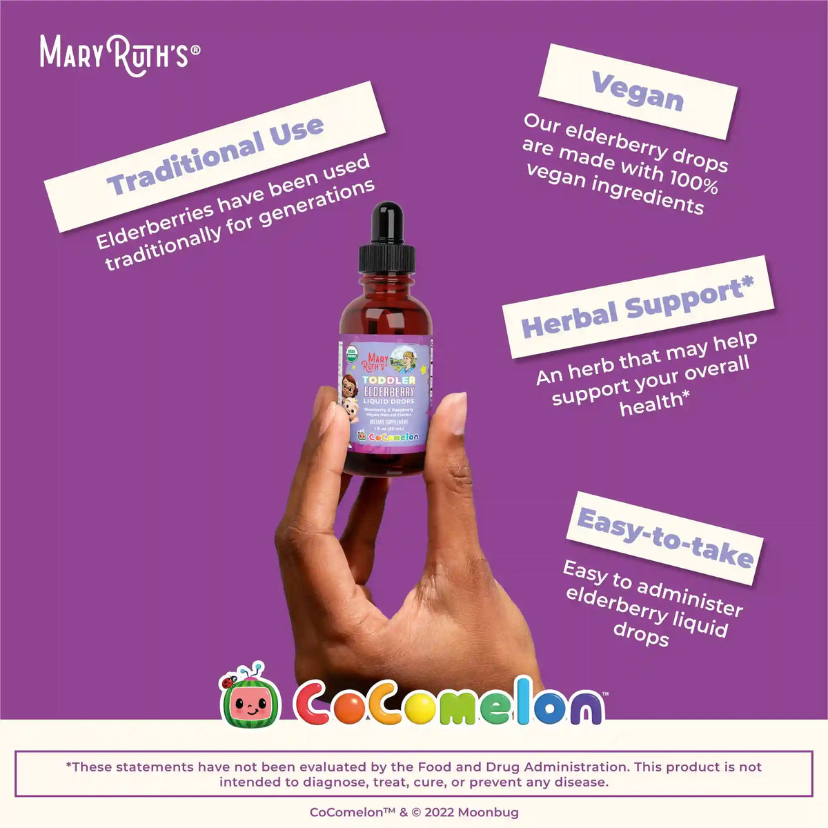 CoComelon Organic Toddler Elderberry Liquid Drops