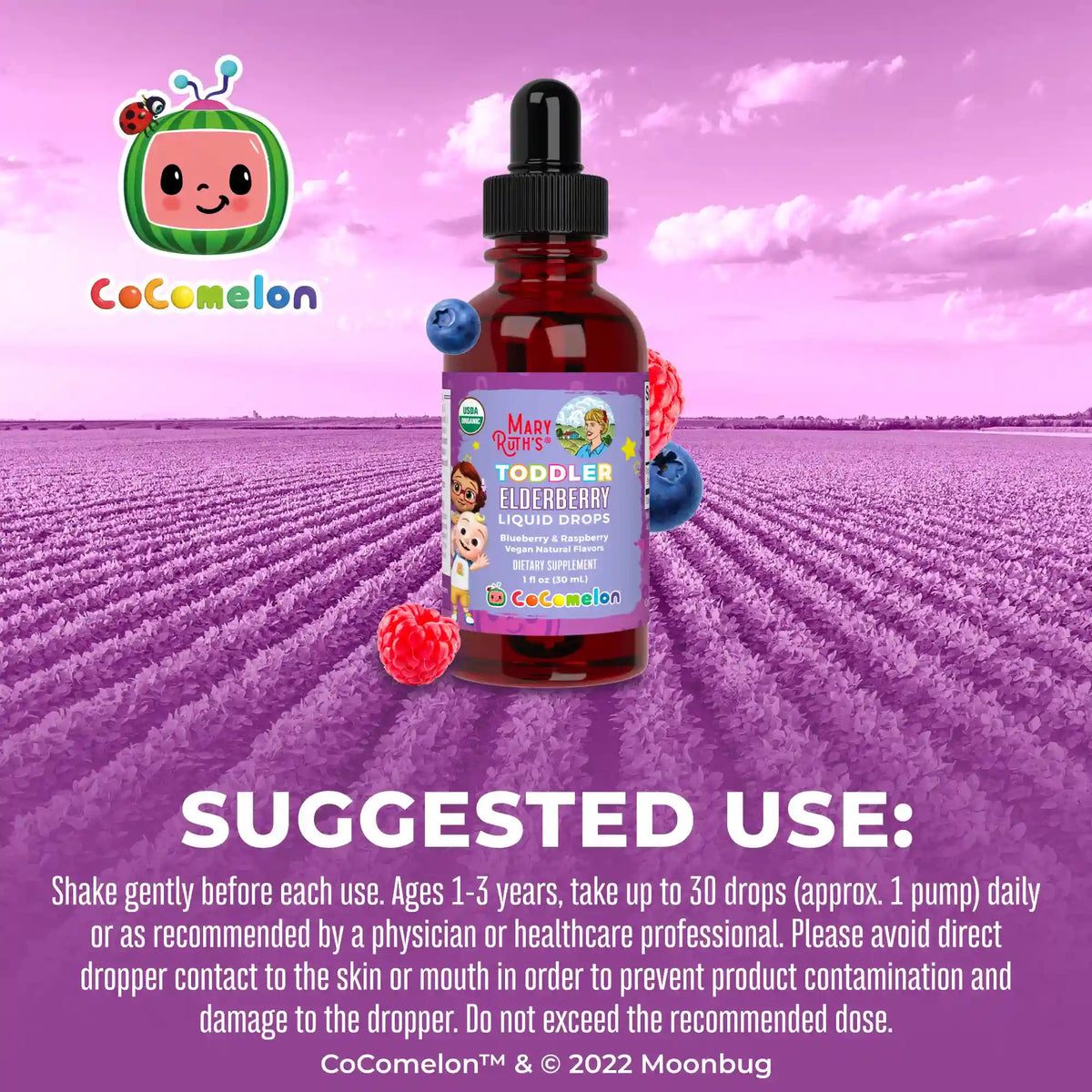 CoComelon Organic Toddler Elderberry Liquid Drops