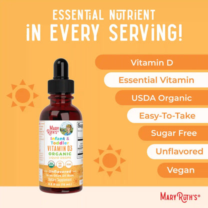Infant & Toddler Vitamin D3 Organic Liquid Drops