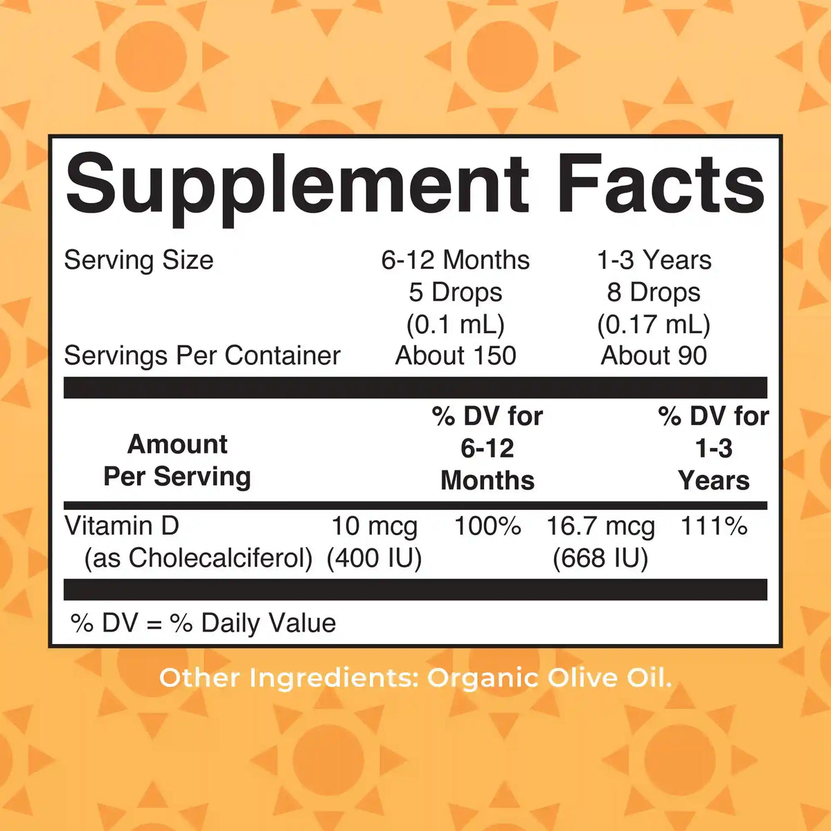 Infant & Toddler Vitamin D3 Organic Liquid Drops