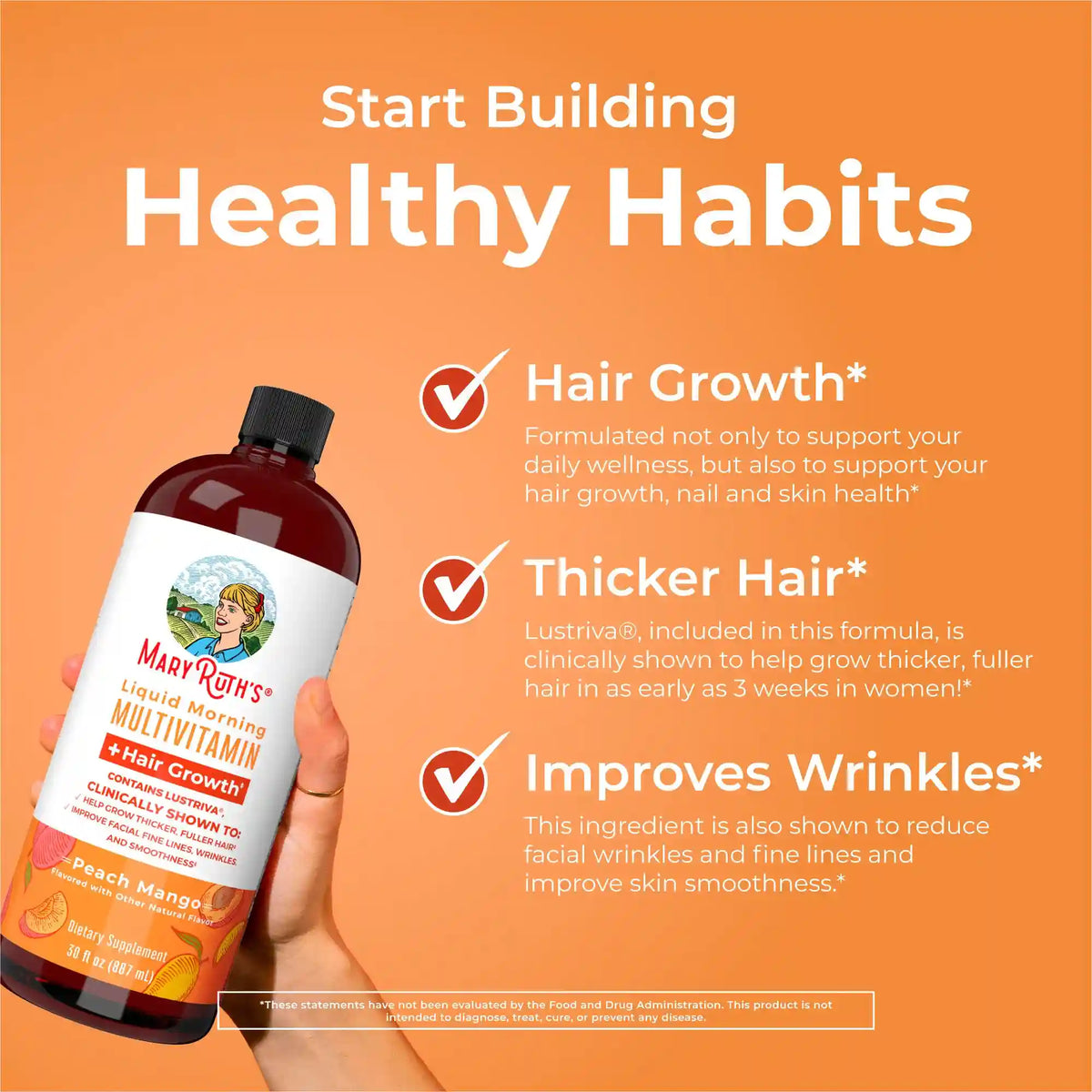 Liquid Morning Multivitamin + Hair Growth (3-Pack)