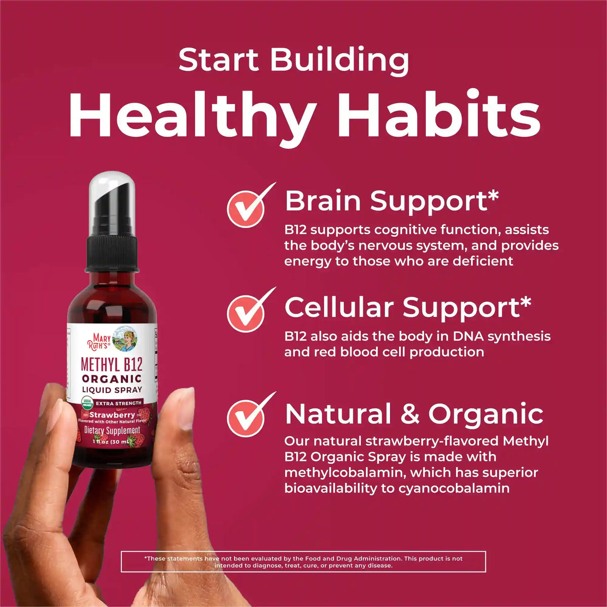 Methyl B12 Organic Spray, Strawberry
