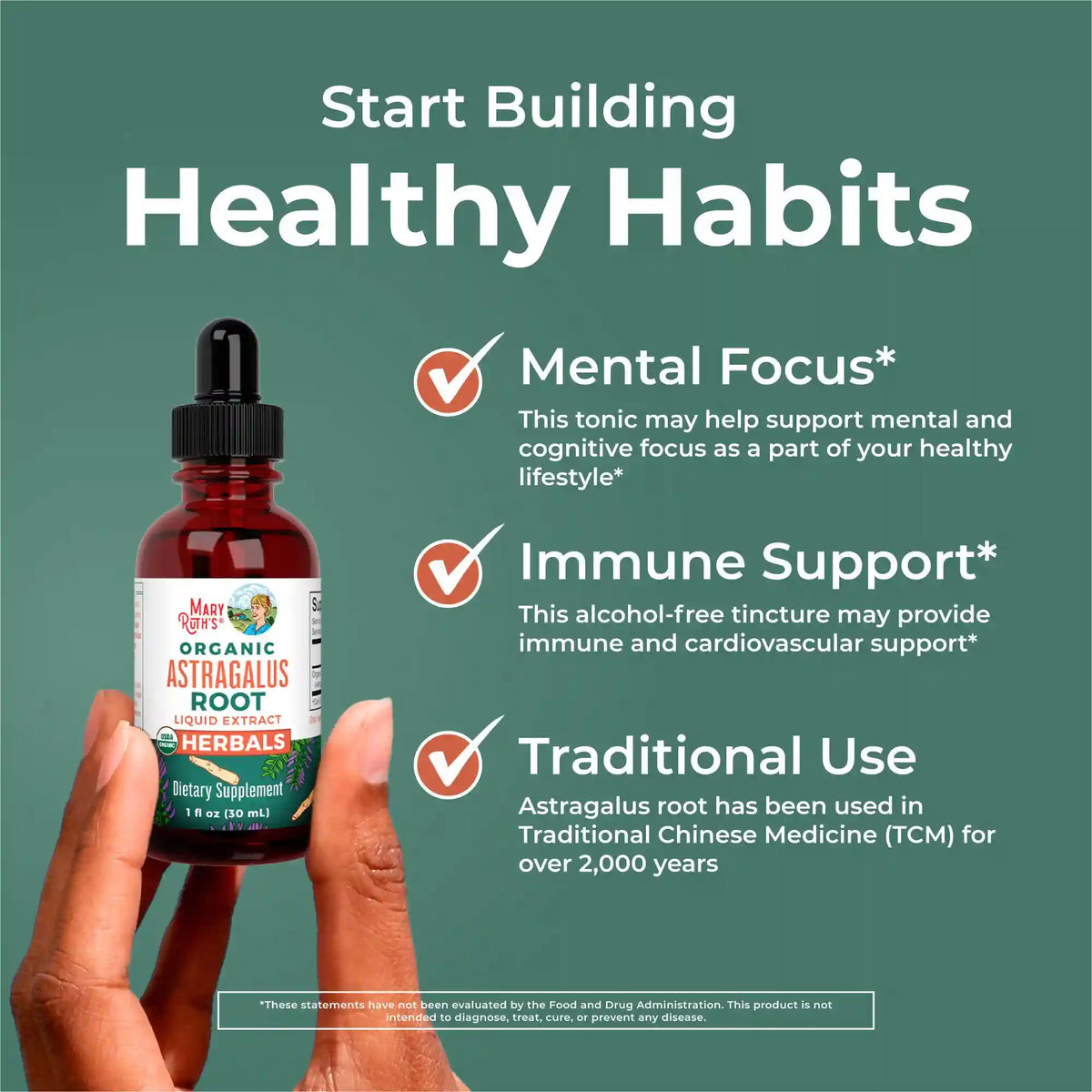 Organic Astragalus Root Herbal Drops