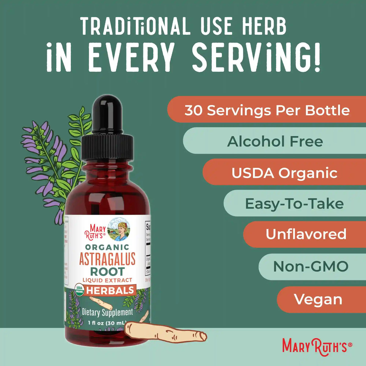 Organic Astragalus Root Herbal Drops