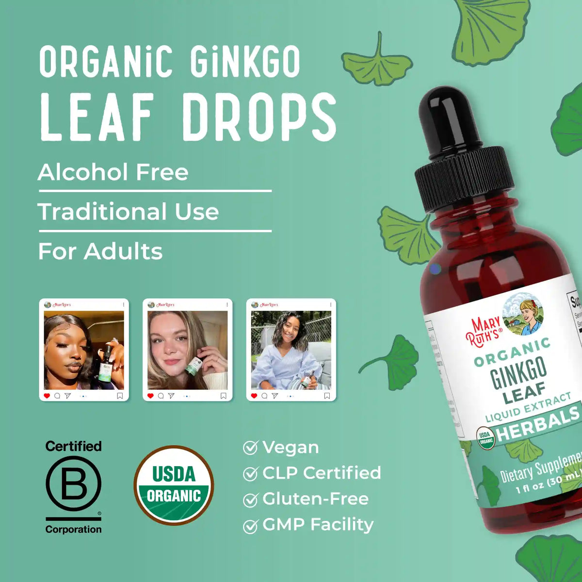 Organic Ginkgo Leaf Liquid Drops
