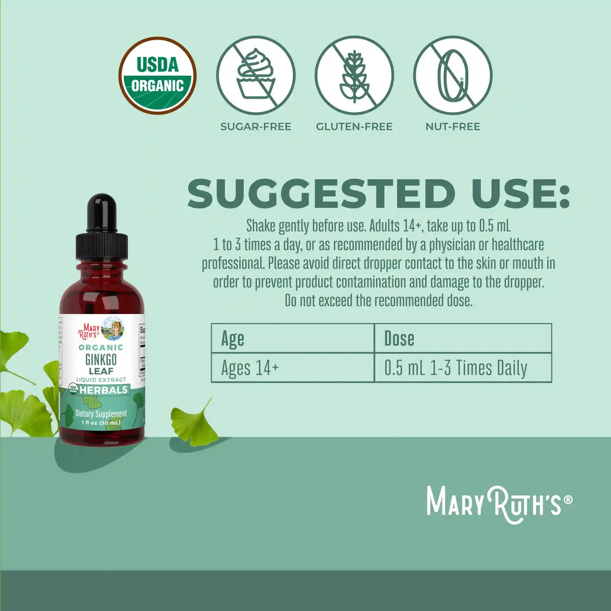 Organic Ginkgo Leaf Liquid Drops