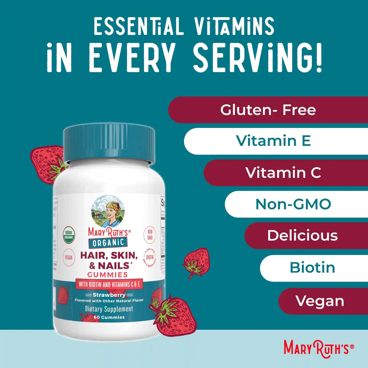 Organic Hair, Skin, & Nails Gummies