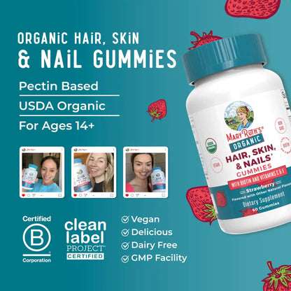 Organic Hair, Skin, & Nails Gummies