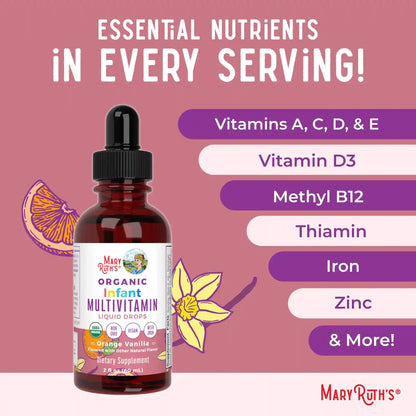 Organic Infant Multivitamin with Iron Liquid Drops