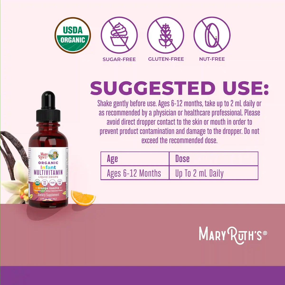 Organic Infant Multivitamin with Iron Liquid Drops