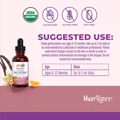 Organic Infant Multivitamin with Iron Liquid Drops