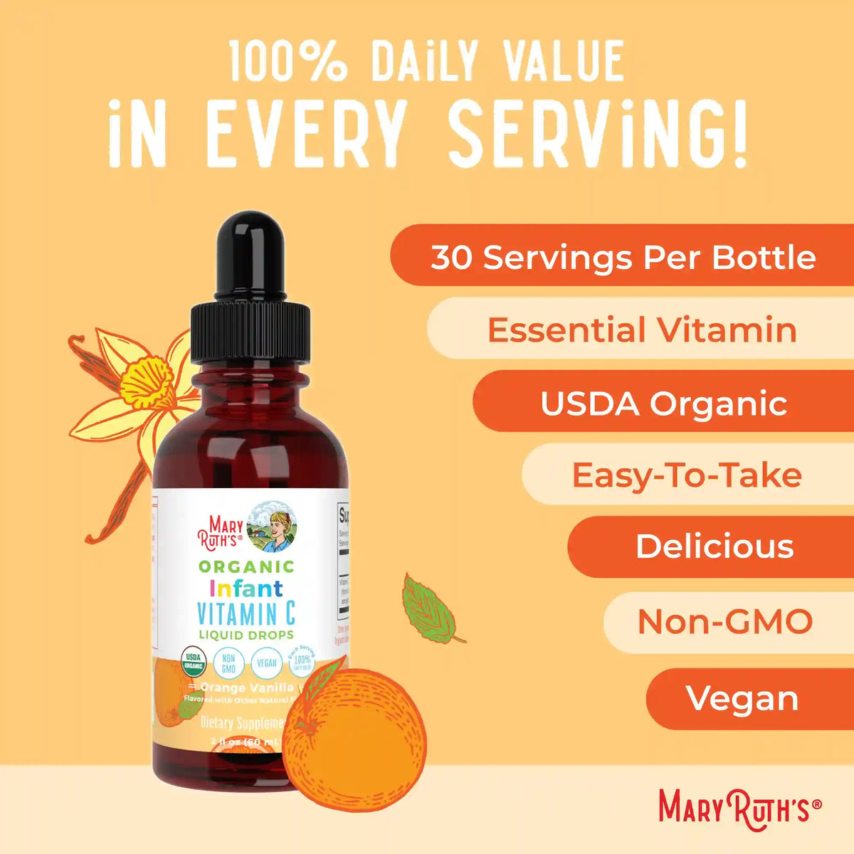 Organic Infants Vitamin C Liquid Drops
