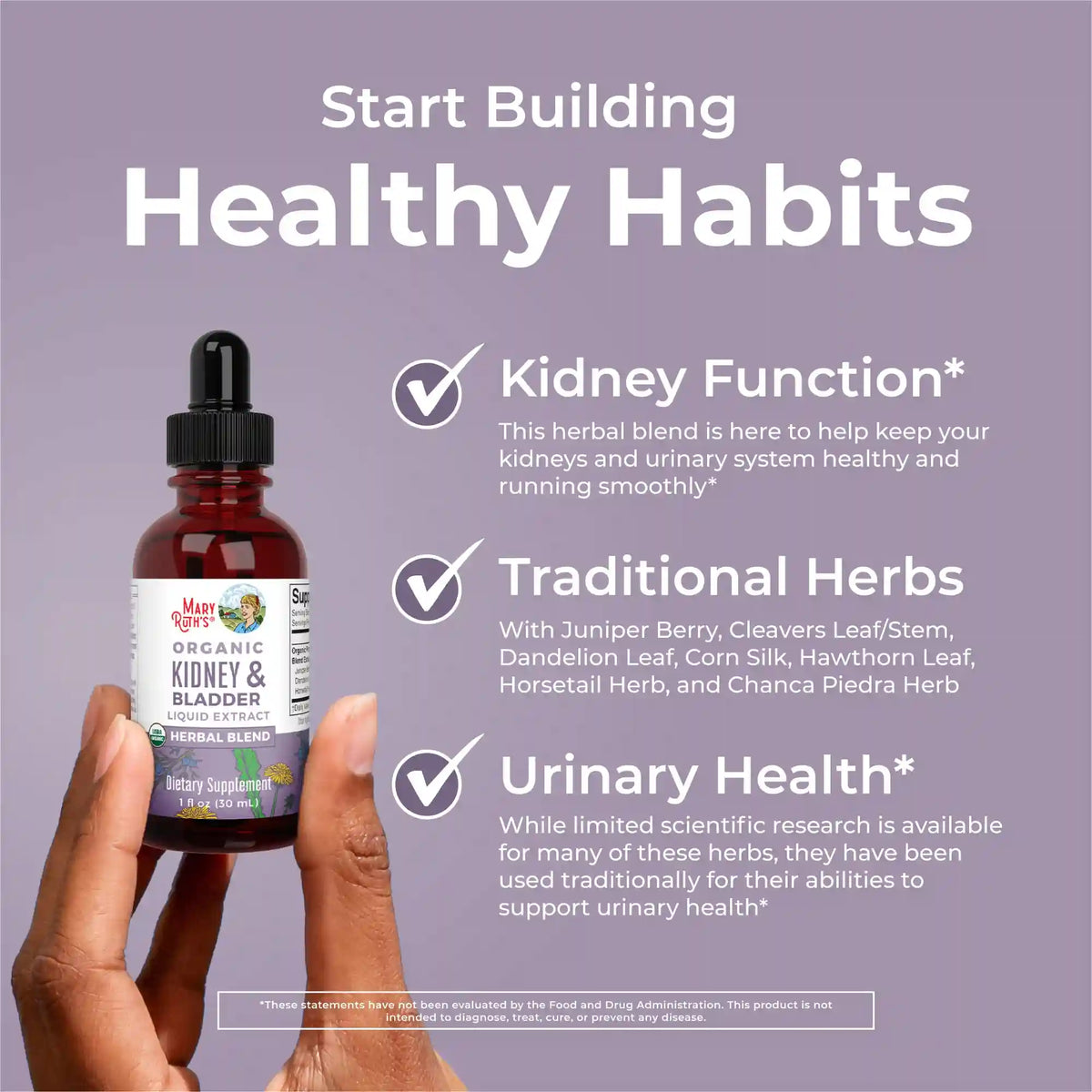 Organic Kidney & Bladder Herbal Blend Liquid Drops