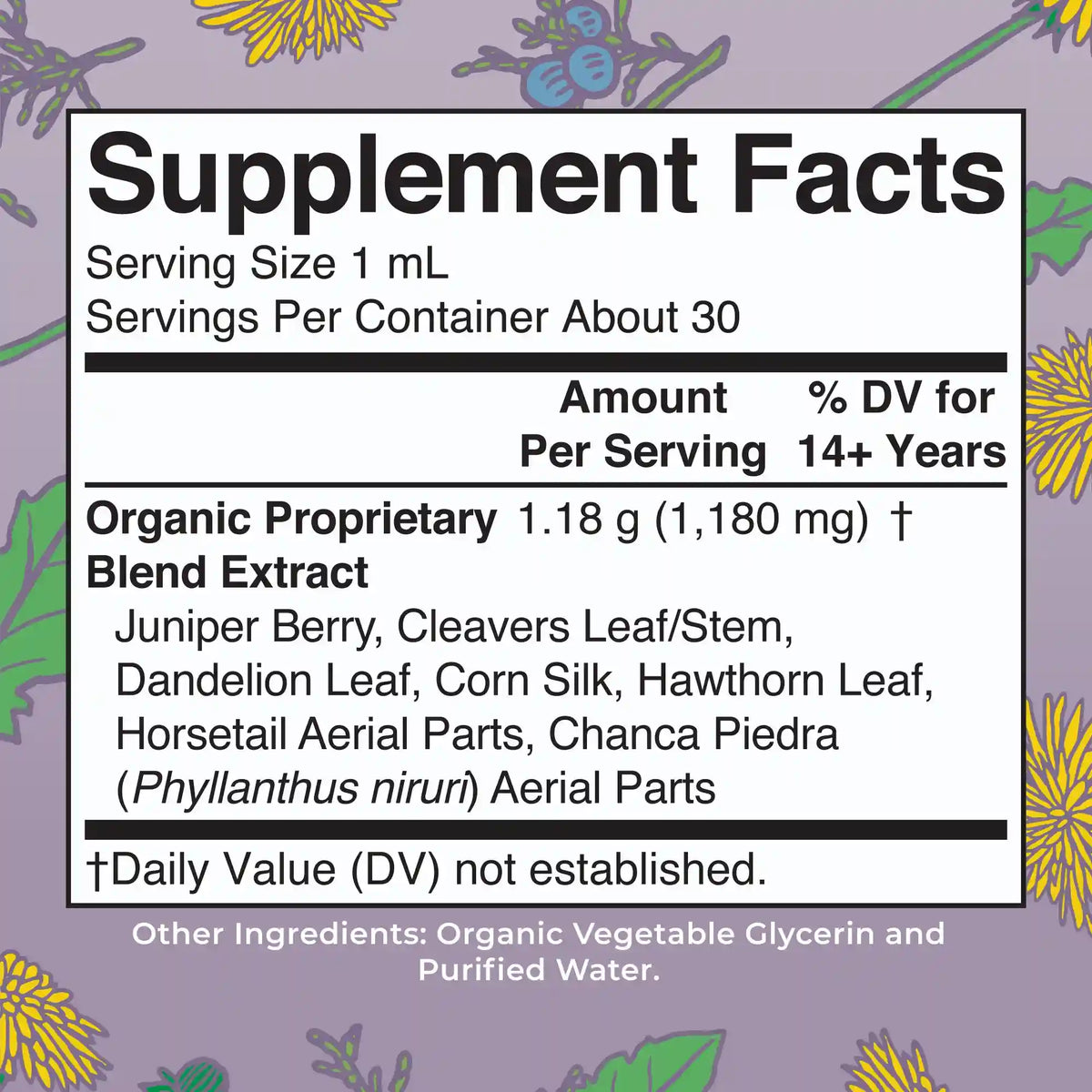 Organic Kidney & Bladder Herbal Blend Liquid Drops
