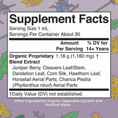 Organic Kidney & Bladder Herbal Blend Liquid Drops