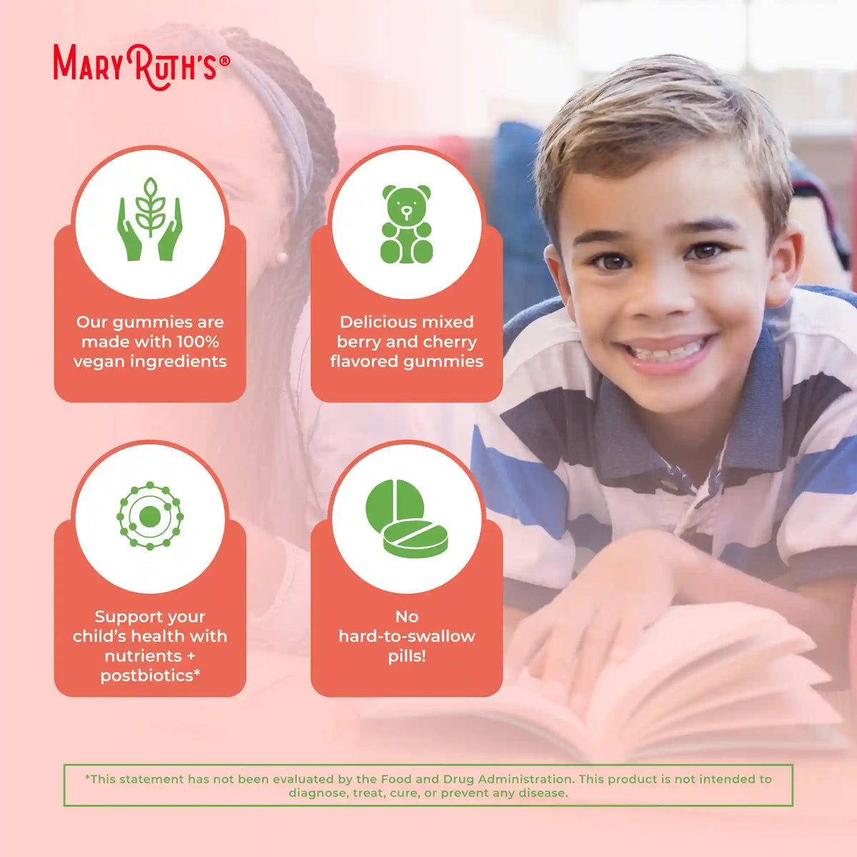 Organic Kids Multivitamin + Postbiotics Gummies