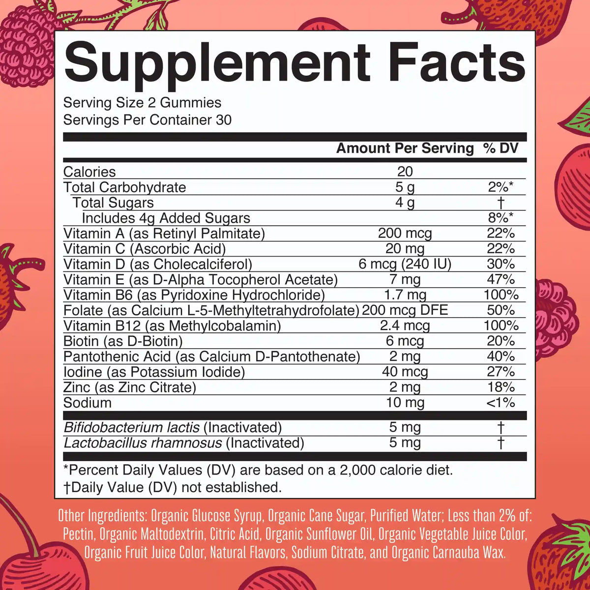 Organic Kids Multivitamin + Postbiotics Gummies
