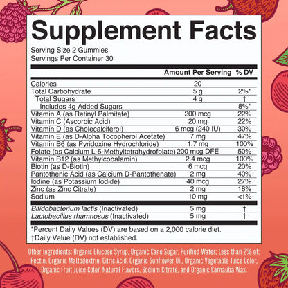 Organic Kids Multivitamin + Postbiotics Gummies