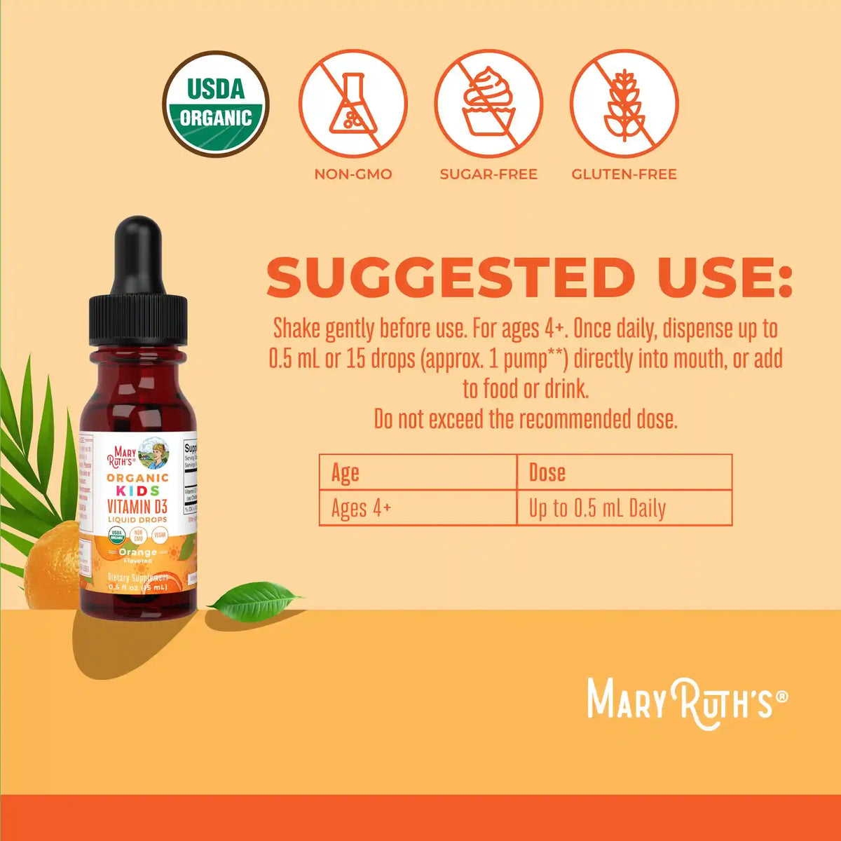 Organic Kids Vitamin D3 Liquid Drops