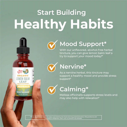 Organic Lemon Balm Leaf Liquid Drops