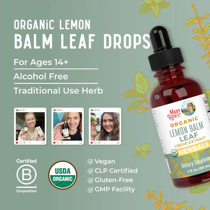 Organic Lemon Balm Leaf Liquid Drops