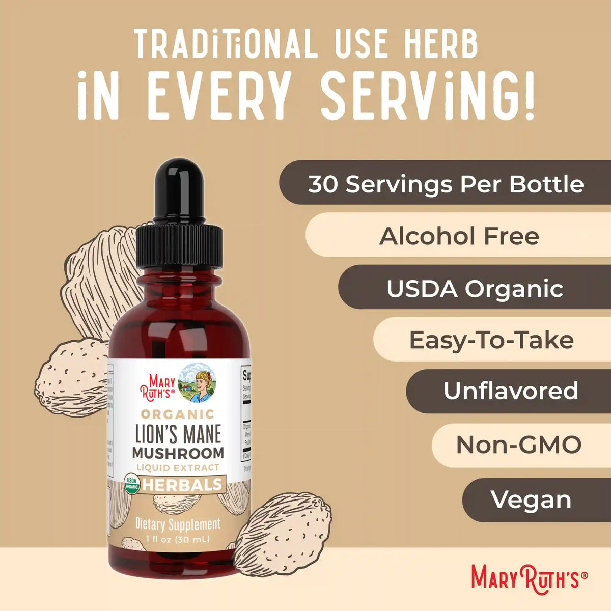 Organic Lion’s Mane Liquid Drops