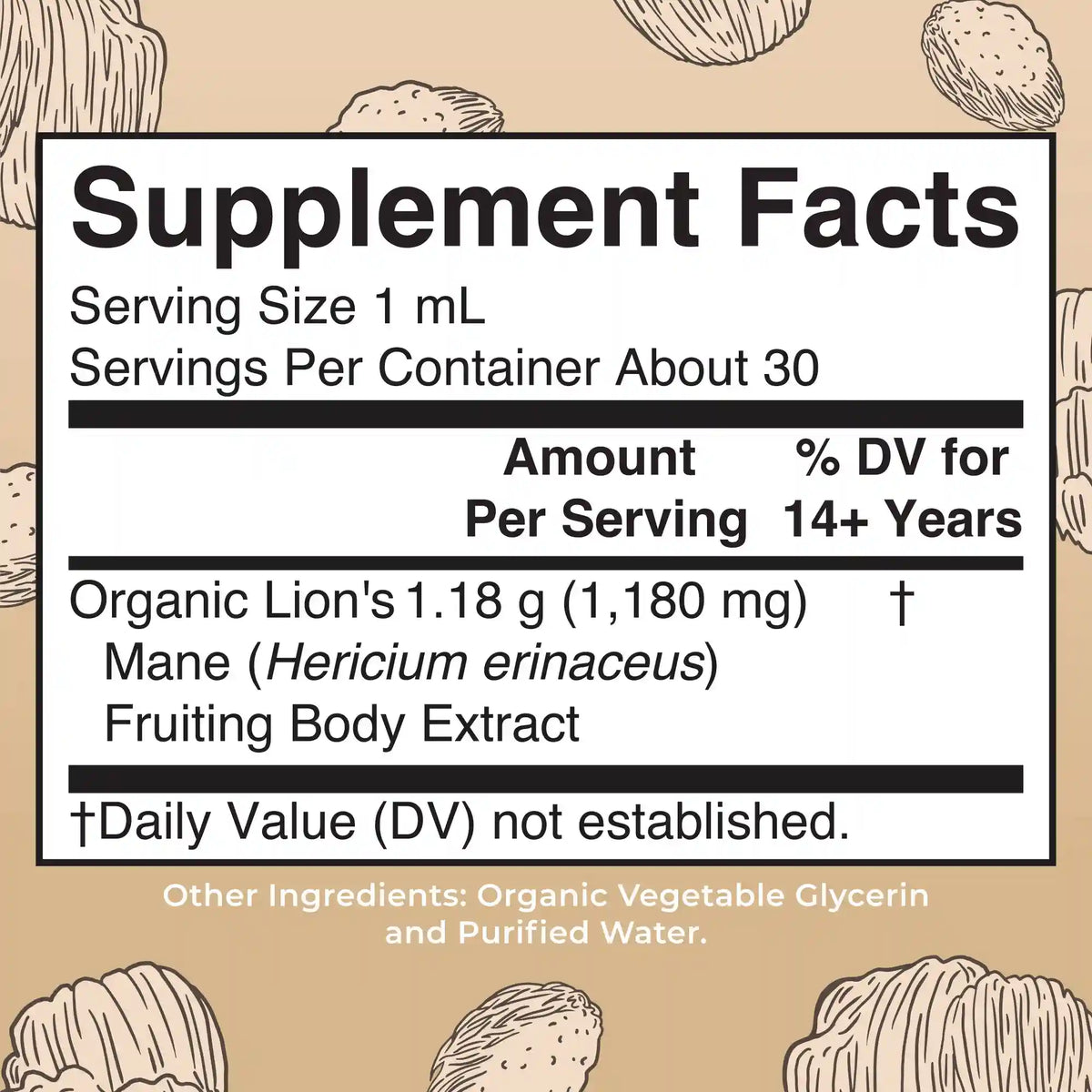 Organic Lion’s Mane Liquid Drops