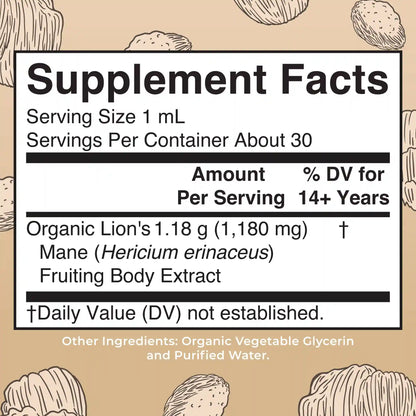 Organic Lion’s Mane Liquid Drops