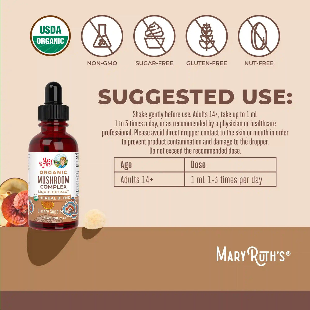 Organic Mushroom Complex Liquid Drops