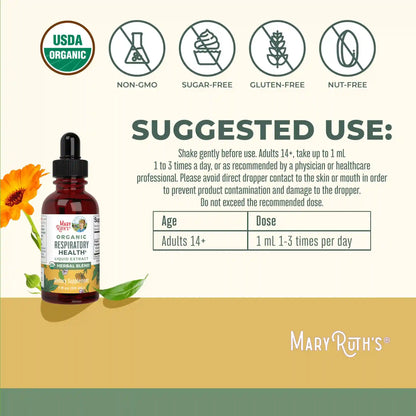Organic Respiratory Health Herbal Blend Liquid Drops