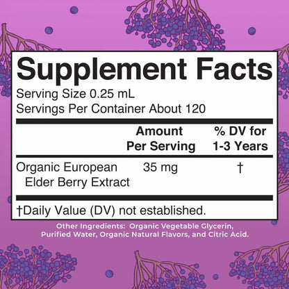 Organic Toddler Elderberry Liquid Drops