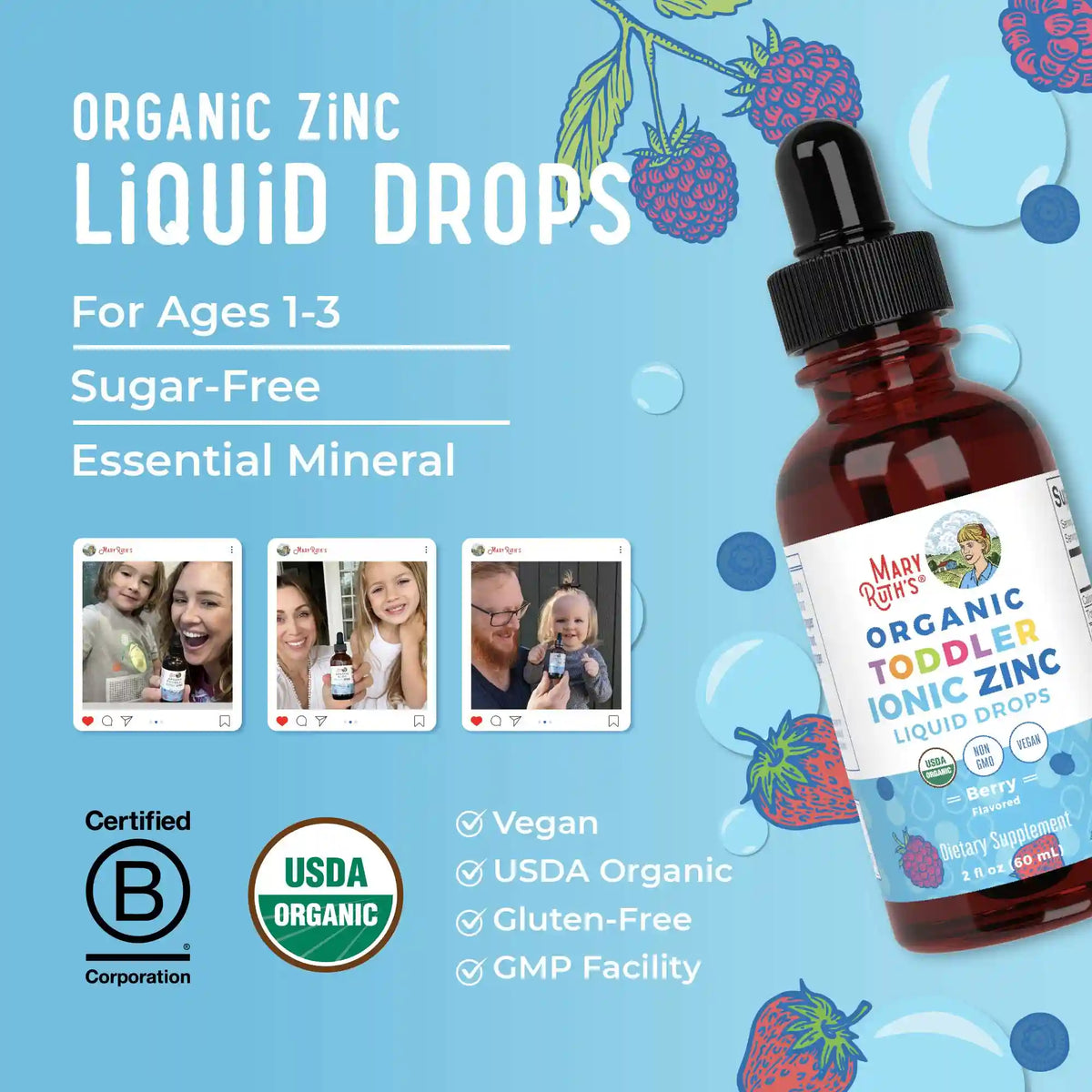 Organic Toddler Ionic Zinc Liquid Drops