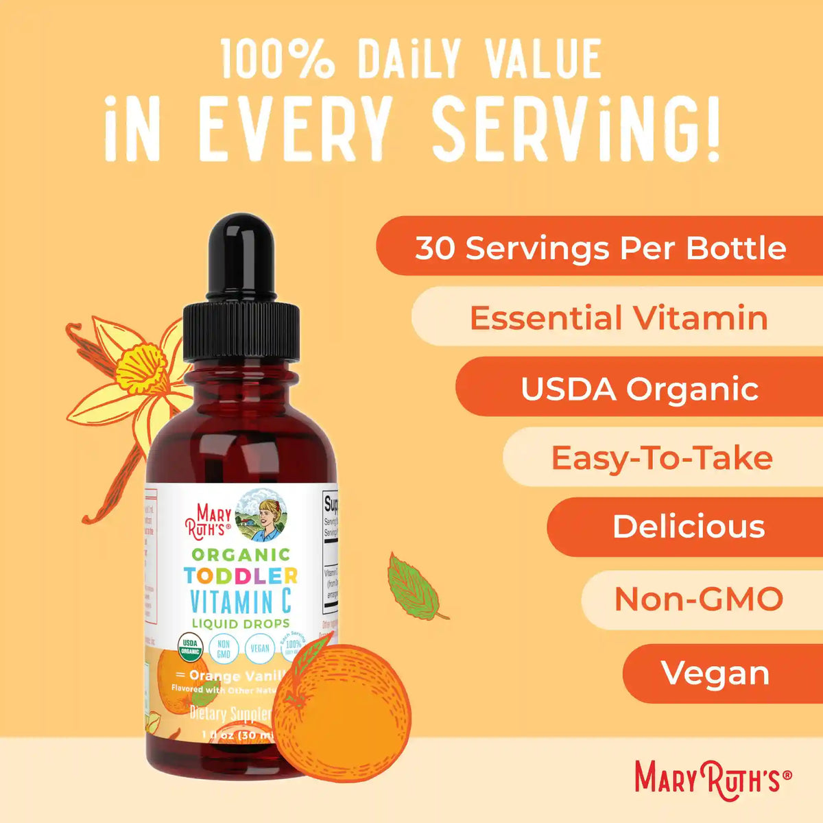 Organic Toddler Vitamin C Liquid Drops