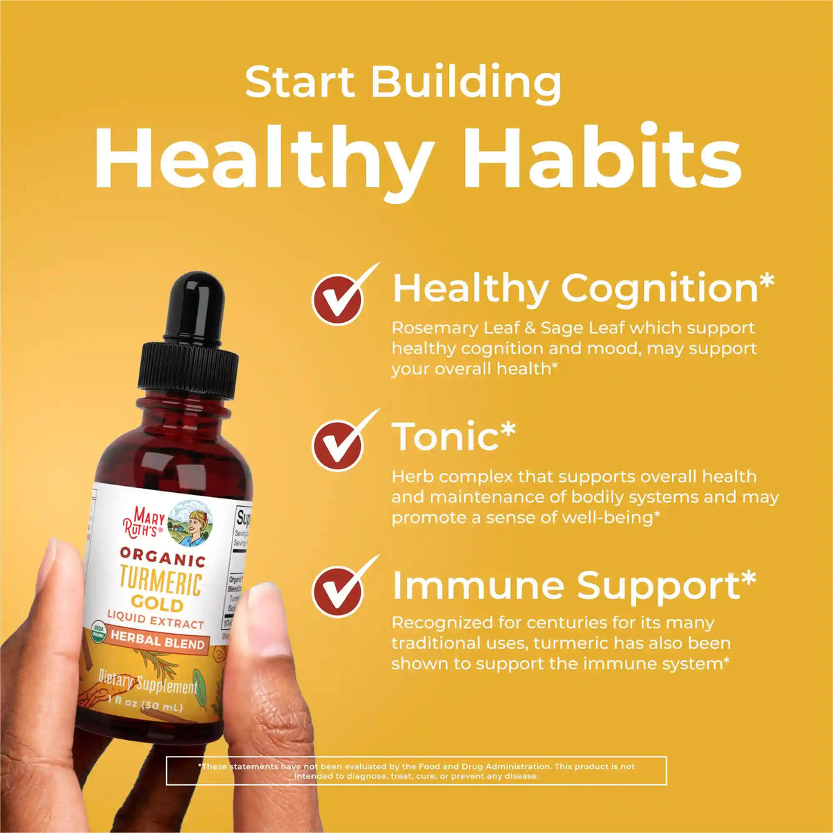 Organic Turmeric Gold Herbal Blend Liquid Drops