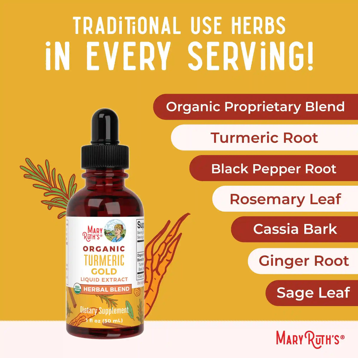 Organic Turmeric Gold Herbal Blend Liquid Drops