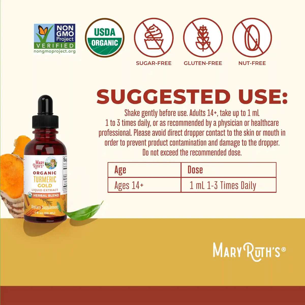 Organic Turmeric Gold Herbal Blend Liquid Drops