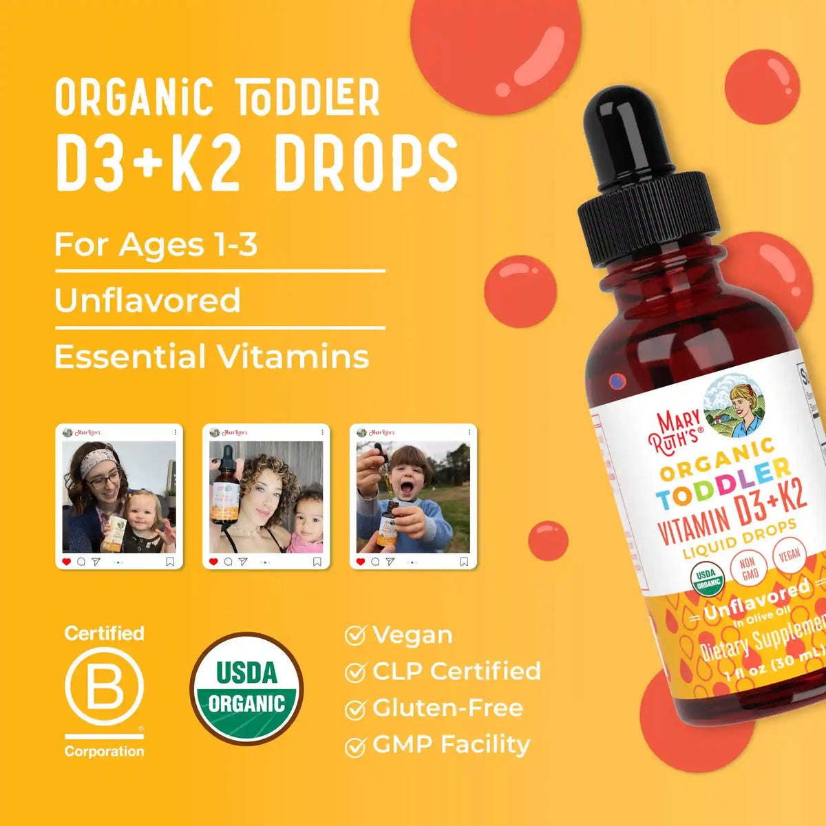 Toddler Vitamin D3+K2 Liquid Drops