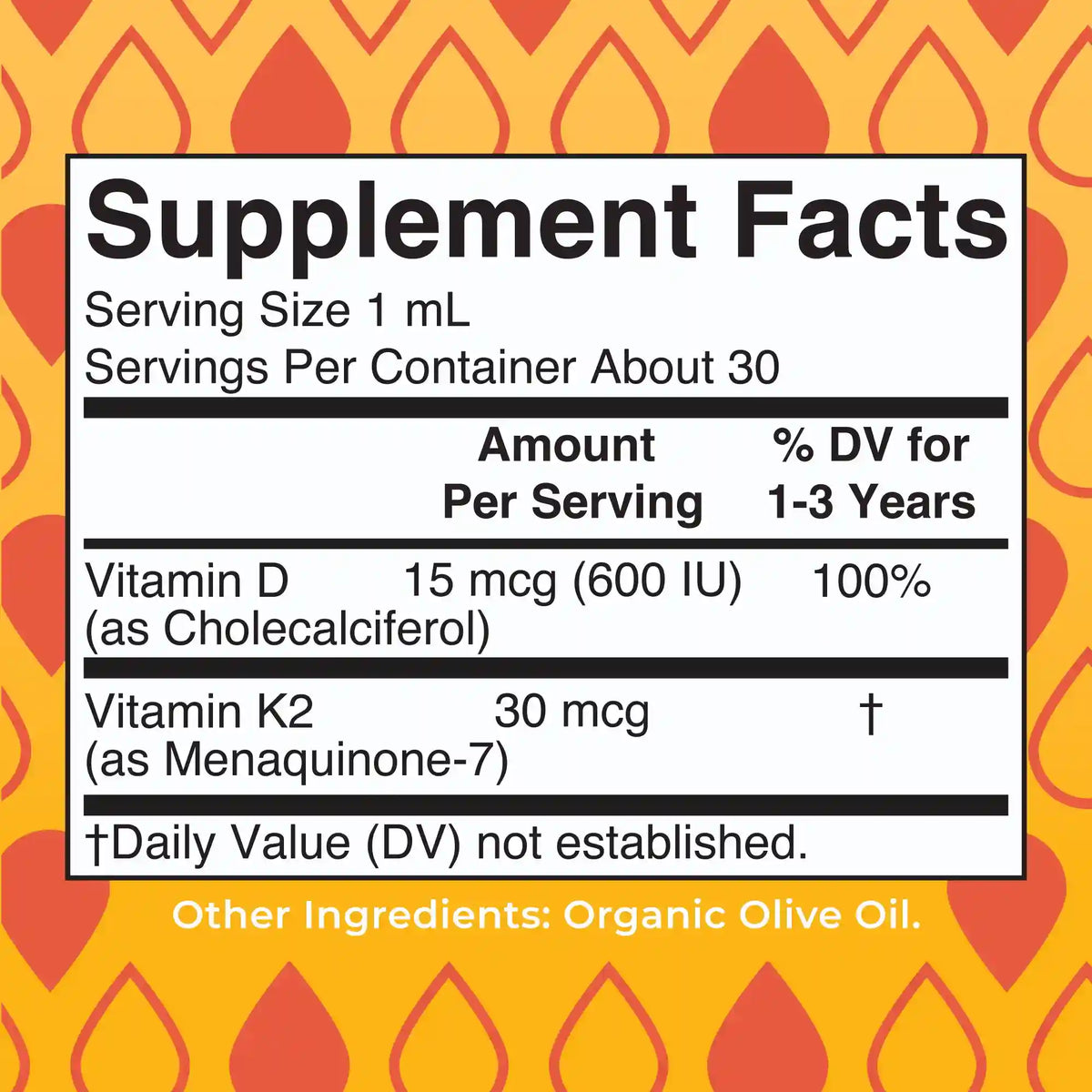 Toddler Vitamin D3+K2 Liquid Drops
